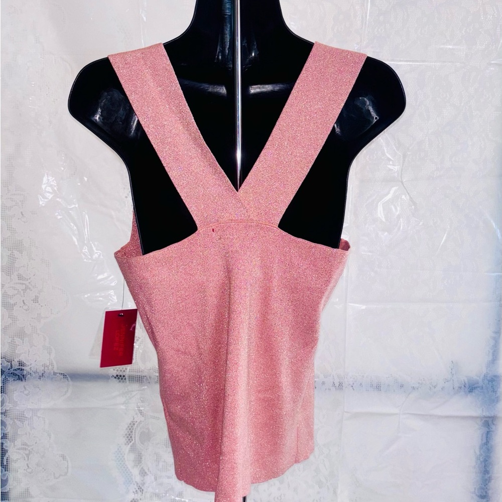 Jennifer Lopez Glittering Pink Knit Top